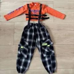 クロップドトップ☆チェック柄パンツ セット