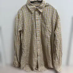 UNIQLO 長袖シャツ Lサイズ イエロー系チェック