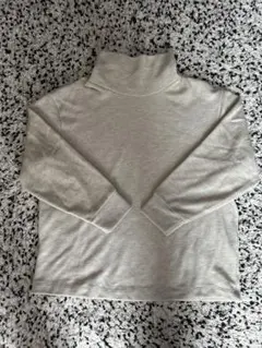 uniqulo ソフトニットフリースリブハイネックT サイズ　L ベージュ