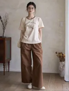 FRIFUL 花柄プリント 半袖Tシャツ Mサイズ　夏のサムネイル