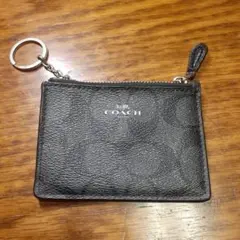 【良品】COACH☆ブラックレザーパスケース