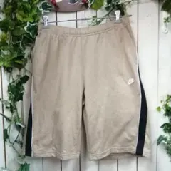 MK671★00S★OLD★NIKEショートパンツ ベージュ サイドライン★XL