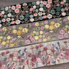 523.インド刺繍リボン 50cm×3本セット