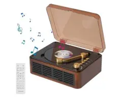 CDプレイヤー ポータブル Bluetooth5.0 レトロ　スピーカー内蔵