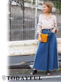 ★日本製 TODAYFUL BLAKE's ワイド フレア デニムパンツ