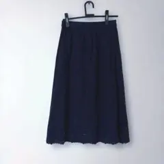 【新品・未使用】 ネイビー 花柄レース スカート UNIQLO