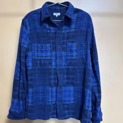 renomaブルー&ブラック チェック長袖M〜L！起毛で暖かい！