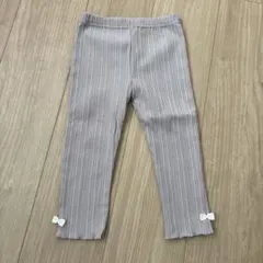 しまむら　リブパンツ リボン　くすみピンク 100cm