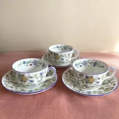 MINTON ミントン　ハドンホール　ブルー　カップ＆ソーサー　3客