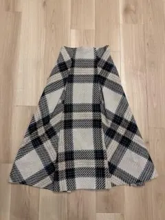 ロービングチェックスカート アイボリー サイズ0