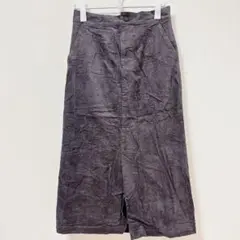 ダークグレー タイトスカート a【L】コーデュロイ 大人カジュアル 秋冬 通勤