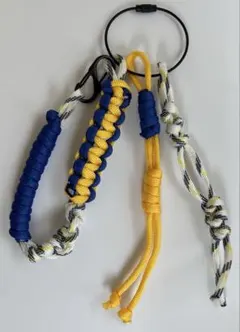 パラコードじゃらじゃらキーホルダーバッグチャーム黄色×青②