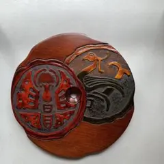 烏城彫　お盆　丸盆　飾盆　大、中、小　3点セット　A 烏城彫 お盆 丸盆 飾盆 大、中、小 3点セット A