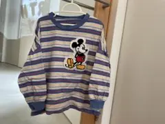 マーキーズ×ミッキー　古着風　マルチボーダー　ロンT