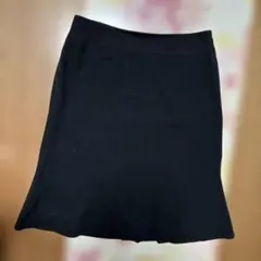 黒膝丈スカートきれいめ 通勤通学お出かけオシャレ きちんと感上品のサムネイル