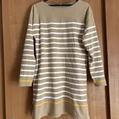 アーノルドパーマー ボーダー柄　長袖チュニックワンピース ベージュ　Lサイズ