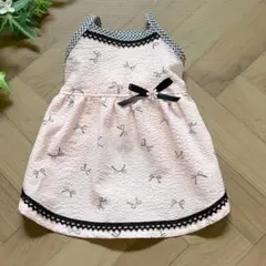 [SALE] 스몰사이즈*리본패턴 리플 캐미원피스