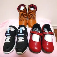 ムーンスター キッズシューズ 17cm ３足セット