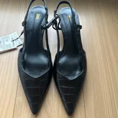 ZARA クロコ型押し ブラック ハイヒール