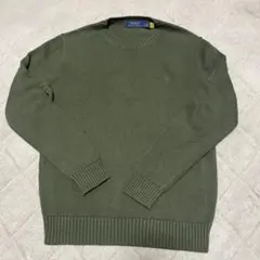 ラルフローレン　オリーブグリーン コットンセーター S