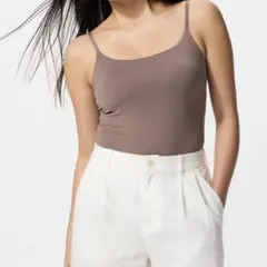 UNIQLO ユニクロ•エアリズムブラキャミソール(XL) ブラウン