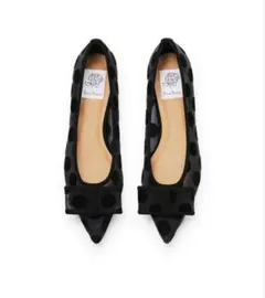 ブラックドット柄フラットシューズ　エマフランシス 23センチ