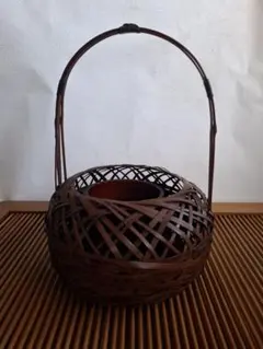 竹泉　花入れ　　ちくせん　竹細工　花入れ　花籠　茶道具　竹籠　花器
