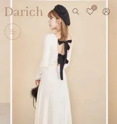 Darich バックリボンフレアロングニットワンピース