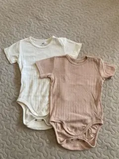 H&M オーガニックコットンロンパース 2枚セット