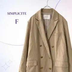 SIMPLICITE／ダブルブレスト テーラードジャケット ゴールド金具
