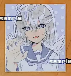 《オリジナル》天使 女の子 イラスト 手描き ミニ色紙 描き下ろし アナログ