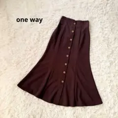 ワンウェイ マーメイドフレアスカート スエード調 ウエストゴム F ブラウン