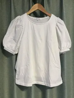 ホワイト パフスリーブ Tシャツ Lサイズ