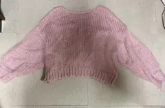 ピンク ニット 長袖セーター