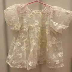 花柄刺繍コットントップス