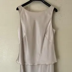 13号　ノースリーブ ドレス　ワンピース ロング　シャンパンカラー