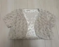 【値下げ】ファー　ボレロ　ベージュ　ショート丈　L