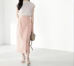 NATURAL BEAUTY BASIC ラップ風サイドボタンスカートのサムネイル