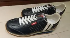 PATRICKパトリック マラソン　ネイビー レザー スニーカー42