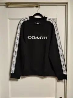 極美品❤COACH スウェットトレーナー ブラック ロゴテープ
