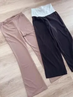 妊婦　マタニティ　リブパンツ　２点セット　まとめ売り
