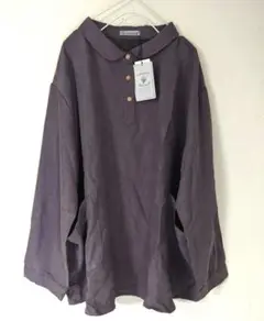 新品【大きいサイズ】Colopucaチャコール起毛丸衿プルオーバーチュニック4L