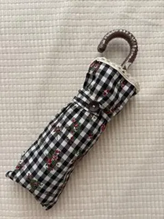 【新品未使用】折りたたみ傘 ギンガムチェック 花柄 レース