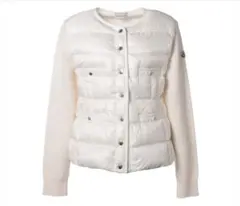 【希少】MONCLER ダウンコンビカーディガン ホワイトのサムネイル