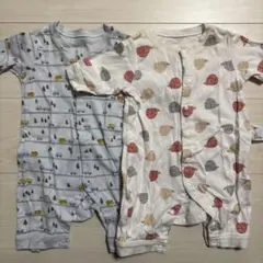 UNIQLO ロンパースセット 車とハリネズミ柄　60cm