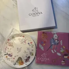 ゴディバ不思議の国のアリスのプレートと紙ナプキン