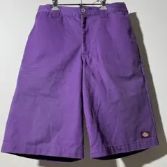 オ*カ様 Dickies ルーズフィット ワーク ハーフパンツ パープル W32