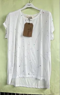 新品アンティカ antiqua ラメペイントTシャツ　チュニック　トップスのサムネイル