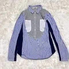 クーム　Coomb マルチストライプ 長袖シャツ 38サイズ　個性派カジュアル