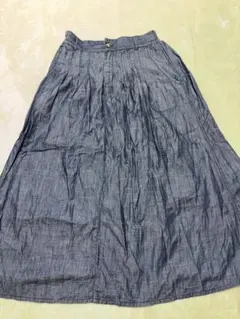 Letter BACK NUMBER デニム ロングスカート ウエストゴムのサムネイル
